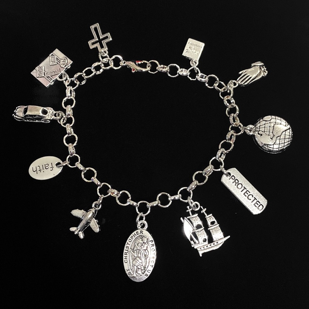 Saint Christopher Charm Bracelet Travelers Religious Catholic Christiani…